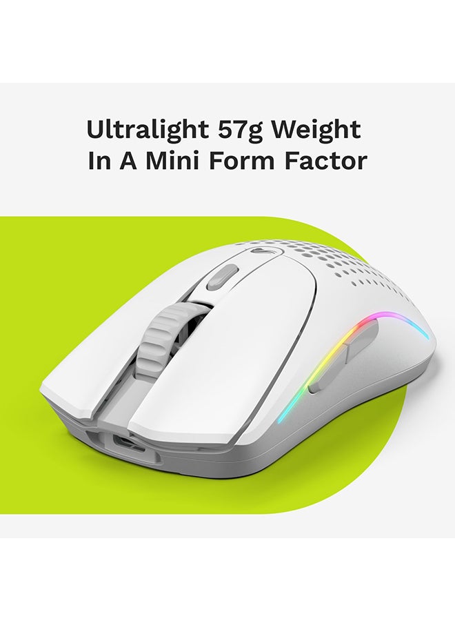 Glorious Model O 2 Mini Wireless Gaming Mouse: Superlight 57g, up to 210hr Battery, Dual Wireless 2.4GHz and Bluetooth 5.2, 26K Optical Sensor, 80M Clicks, 6 Programmable Buttons, FPS Mouse, White - Image 3