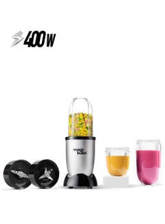 5-Piece Accessories 400W Blender, High Speed, Multi-Functional – Perfect for Smoothies, Shakes, Dips, Sauces & More, Easy Clean, MB4-0712, 1-Year Warranty 530 ml 400 W Magic Bullet Silver