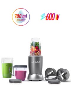 9-Piece Accessories 600W High-Speed Bullet Blender, Multi-Functional Nutrient Extraction, Smoothies Maker, Easy Cleanup, NBR-1312M, 1-Year Warranty 700 ml 600 W NB 600W Grey