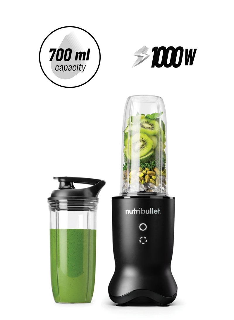 nutribullet Ultra 1000W High-Speed Blender, Multi-Functional, Quiet Motor, Tritan™ Renew Cups, Rapid Extractor Blades, BPA-Free, Shatter-Resistant, Glow Interface, NBU-500AK, 1-Year Warranty 700 ml 1000 W NB-500 Black  - Image 1