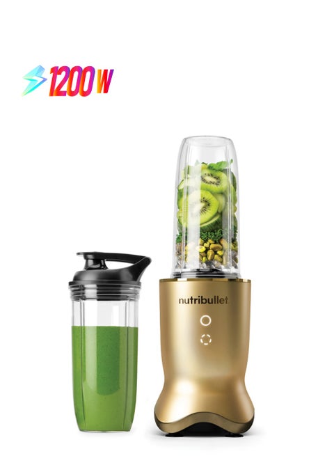 Ultra 1200W High-Speed Blender, Multi-Functional, Quiet Motor, Tritan™ Renew Cups, Rapid Extractor Blades, BPA-Free, Shatter-Resistant, Glow Interface, NBU-500G, 1-Year Warranty 900 ml 1200 W NB-500 Gold