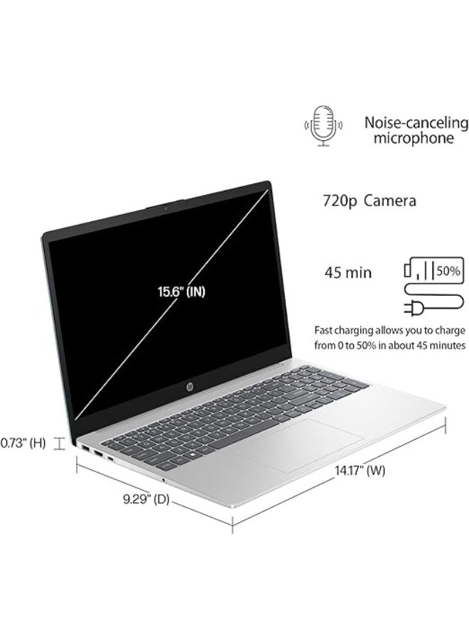 HP - 15 (Upgraded Version) Laptop With 15.6-Inch Display, Core i5-1335U Processor/16GB RAM/1TB SSD/Intel Iris XE Graphics/Windows 11 Home English/Arabic Silver - Image 1