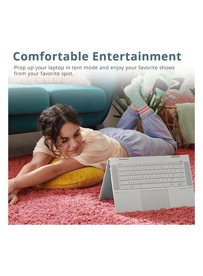 HP Envy X360 2-in-1 (Upgraded Version) Laptop With 15.6-Inch FHD Touchscreen Display, Core i7 1255U Processor/16GB RAM/512GB PCIe SSD/Intel Iris Xe Graphics/Windows 11 Pro + 32GB Hotface USB Card English/Arabic Silver - Image 5