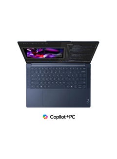 لينوفو Yoga Slim 7 14Q8X9 Laptop With 14.5-Inch Touch Display, Snapdragon X Elite Processor/16GB RAM/512GB SSD/Qualcomm® Adreno Graphics/Windows 11 Home English Cosmic Blue  - Image 2