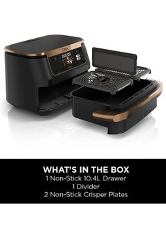 Ninja Foodi FlexDrawer Air Fryer, Dual Zone with Removable Divider, Large 10.4L Drawer, 7-in-1, Air-Fryer, Air Fry, Roast, Bake, Crisp, Non-Stick Dishwasher Safe Parts AF500UKCP 10.4 L 2470 W AF500UKCP ‎Black/Copper  - Image 2