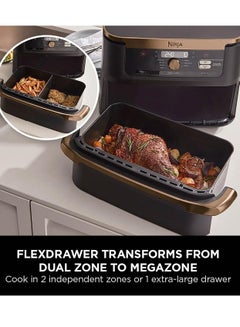 Ninja Foodi FlexDrawer Air Fryer, Dual Zone with Removable Divider, Large 10.4L Drawer, 7-in-1, Air-Fryer, Air Fry, Roast, Bake, Crisp, Non-Stick Dishwasher Safe Parts AF500UKCP 10.4 L 2470 W AF500UKCP ‎Black/Copper  - Image 3