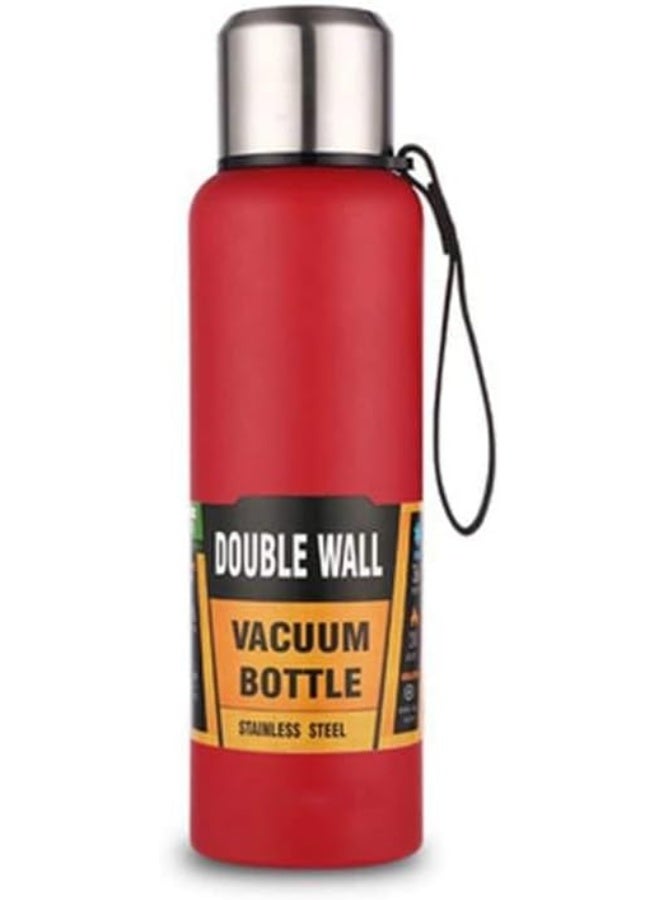 ECVV Large Capacity Stainless Steel Vacuum Flask with Strap, Double Wall Insulated Water Bottles, Leak Proof Thermos for Hot Drinks or Cold, Coffee Travel Mugs for Women Men | 600ml Silver - Image 5