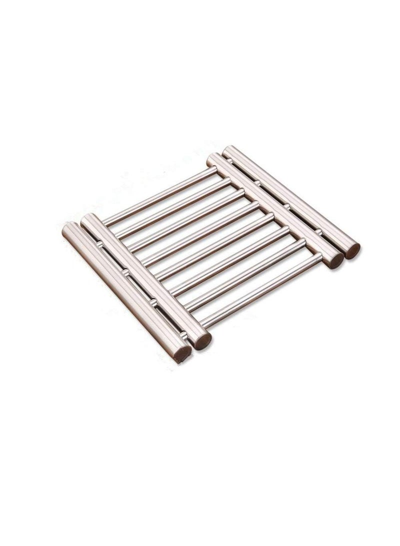 إي سي في في Adjustable Metal Trivet & Spoon Rest | Non-Sliding Hot Pad & Pot Holder | 20x22cm - 20x37cm | Multi-Purpose Mats  - Image 1