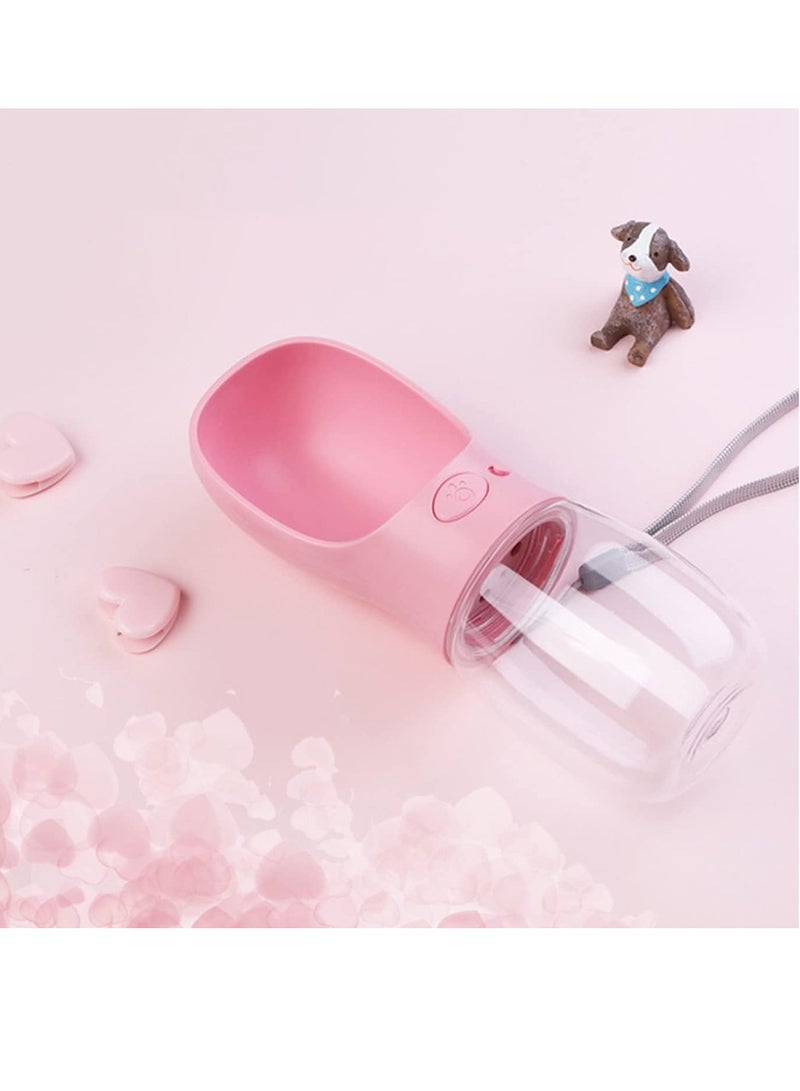 إي سي في في Dog Water Bottle Leak Proof Portable Water Dispenser for Puppy Pets Outdoor Walking Hiking, Travel Bottle 12 OZ (350ML), Pink  - Image 5