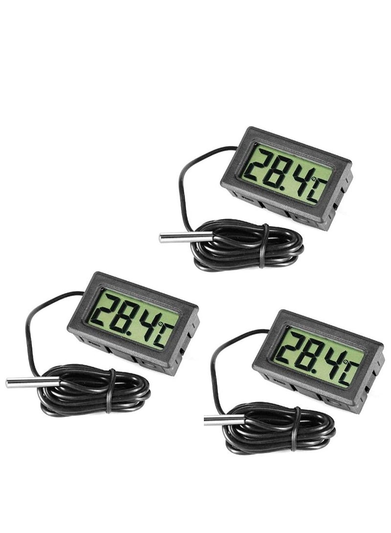 إي سي في في 3 Pcs Digital LCD Thermometer Temperature Monitor with External Probe for Fridge Freezer Refrigerator - Image 1