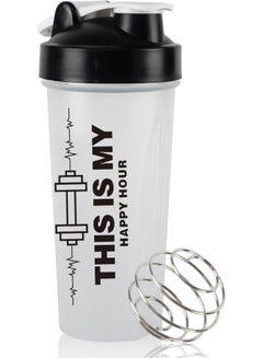 ECVV 550 ML Protein Shaker Bottle with Motivational Quotes | Protein Shaker Bottle with Mixer Agitators | Shaker Bottle for Protein Mixes Pack is BPA Free and Dishwasher Safe. Black and White  - Image 1