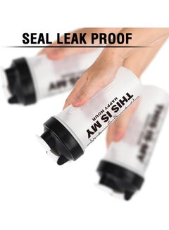 ECVV 550 ML Protein Shaker Bottle with Motivational Quotes | Protein Shaker Bottle with Mixer Agitators | Shaker Bottle for Protein Mixes Pack is BPA Free and Dishwasher Safe. Black and White  - Image 5