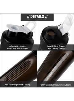 ECVV 550 ML Protein Shaker Bottle with Motivational Quotes | Protein Shaker Bottle with Mixer Agitators | Shaker Bottle for Protein Mixes Pack is BPA Free and Dishwasher Safe. Black and White  - Image 4
