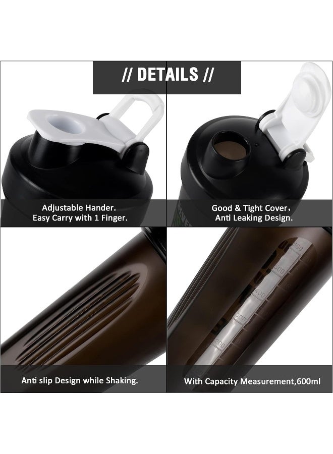 ECVV 550 ML Protein Shaker Bottle with Motivational Quotes | Protein Shaker Bottle with Mixer Agitators | Shaker Bottle for Protein Mixes Pack is BPA Free and Dishwasher Safe. Black and White  - Image 4