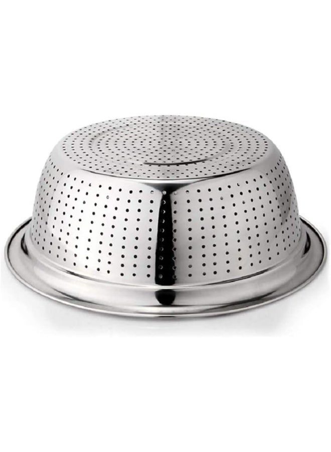 ECVV Stainless Steel Strainer Basket Fruit Vegetable Washing Bowl Metal Sink Strainer Mesh Colander Drain Net Basket 28cm - Silver - Image 4