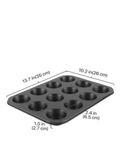 ECVV Cake Bakeware Mould, Carbon Steel Muffin Pan, 12 Cavity Bakeware Non-Stick Cake Baking Pan, Mini Pie Pans, Carbon Steel Muffin Tray, Standard Baking Pan Mold for Oven Baking  - Image 4