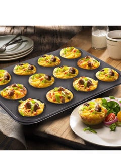 ECVV Cake Bakeware Mould, Carbon Steel Muffin Pan, 12 Cavity Bakeware Non-Stick Cake Baking Pan, Mini Pie Pans, Carbon Steel Muffin Tray, Standard Baking Pan Mold for Oven Baking  - Image 2
