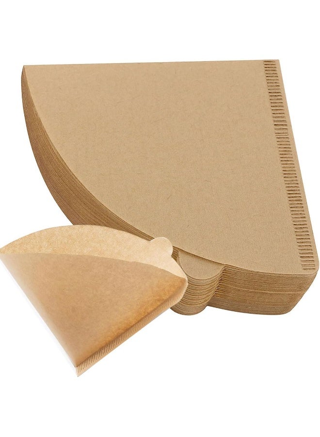 ECVV 100 Count Disposable Coffee Paper Filters 2-4 Cups, V60 Coffee Filters V-Shaped Unbleached Disposable Coffee Filters, V-Shaped Paper Fits For Drip And Compatible With Pour Over Coffee Maker - Image 1