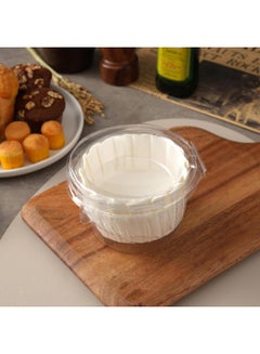 إي سي في في V White Cupcake Liners Greaseproof Paper 50 Count Odorless Muffin Baking Cups Cupcake Wrappers for Wedding | Birthday | Celebration Occasion | 13x6cm White  - Image 5
