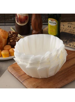 إي سي في في V White Cupcake Liners Greaseproof Paper 50 Count Odorless Muffin Baking Cups Cupcake Wrappers for Wedding | Birthday | Celebration Occasion | 13x6cm White  - Image 3