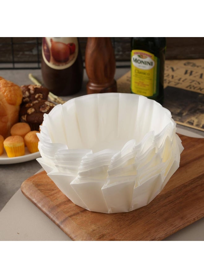 ECVV V White Cupcake Liners Greaseproof Paper 50 Count Odorless Muffin Baking Cups Cupcake Wrappers for Wedding | Birthday | Celebration Occasion | 13x6cm White  - Image 3