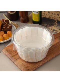 إي سي في في V White Cupcake Liners Greaseproof Paper 50 Count Odorless Muffin Baking Cups Cupcake Wrappers for Wedding | Birthday | Celebration Occasion | 13x6cm White  - Image 2