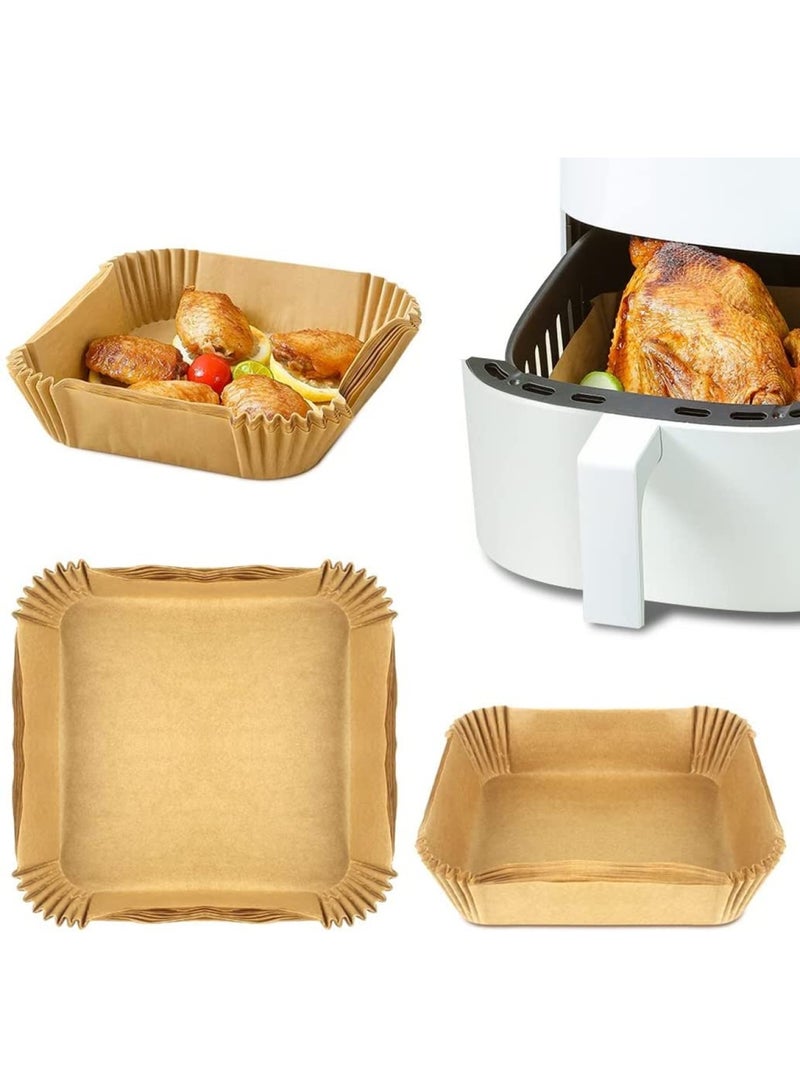 إي سي في في Air Fryer Disposable Paper Liner Square Non Stick 6.3 Inch Beige - Image 1