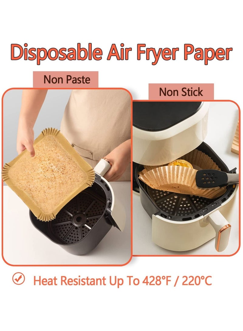 إي سي في في Air Fryer Disposable Paper Liner Square Non Stick 6.3 Inch Beige - Image 5