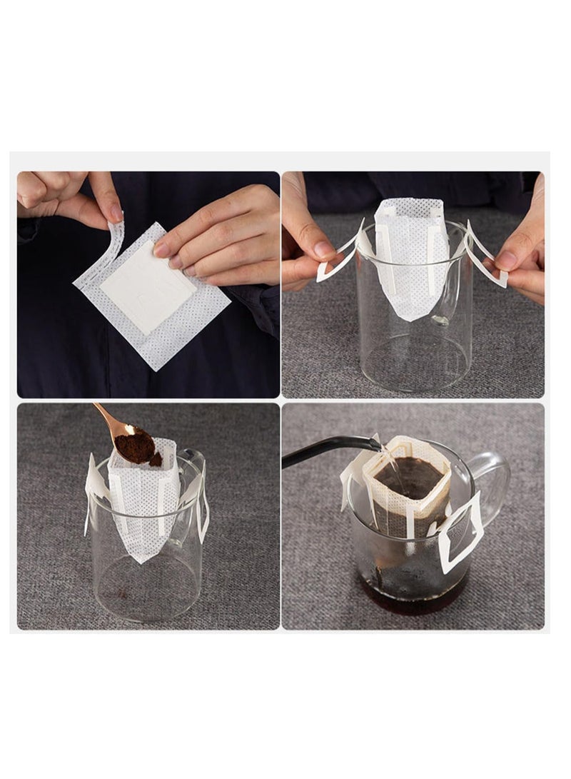 إي سي في في ECVV 50Pcs Portable Coffee Filter Paper Bag Hanging Ear Drip Coffee Bag, Disposable Coffee Filters, Single Serve Disposable Drip Coffee Filter Bag Perfect for Travel, Camping, Home, Office  - Image 5