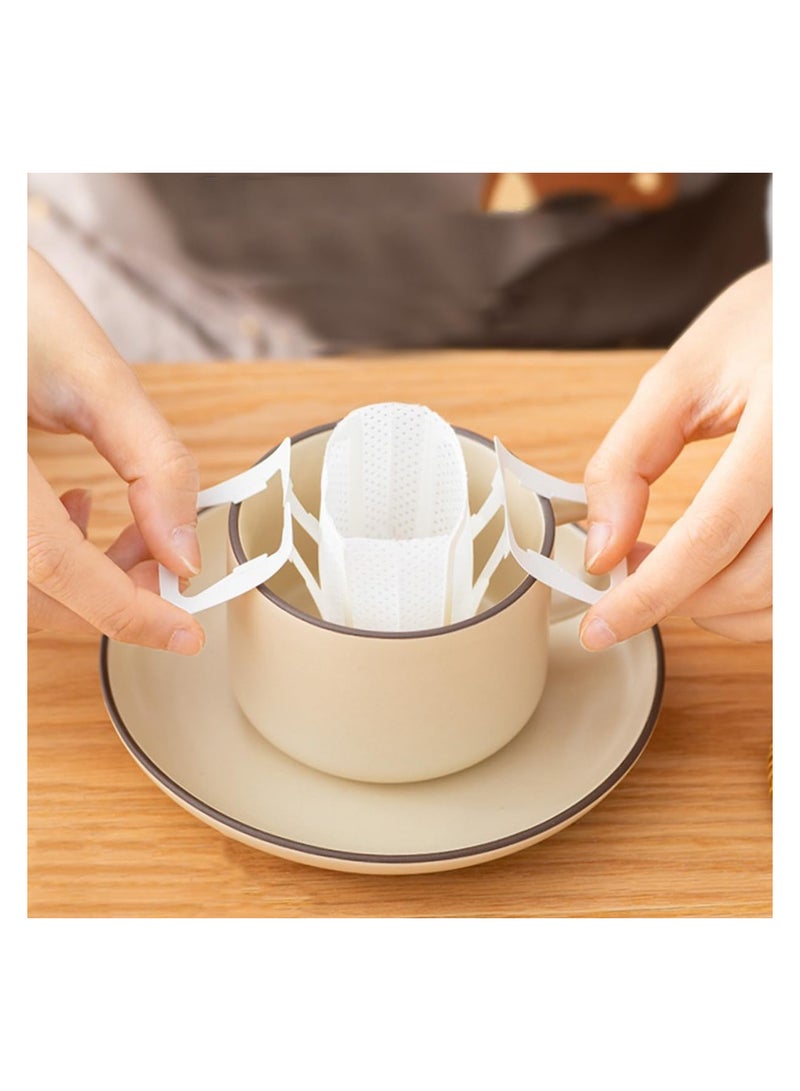 إي سي في في ECVV 50Pcs Portable Coffee Filter Paper Bag Hanging Ear Drip Coffee Bag, Disposable Coffee Filters, Single Serve Disposable Drip Coffee Filter Bag Perfect for Travel, Camping, Home, Office  - Image 4