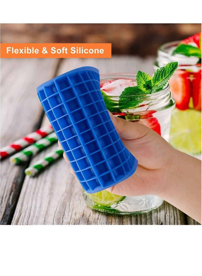 ECVV Mini Ice Cube Trays with 160 Small Cubes, 3 8 1cm, Blue  - Image 3