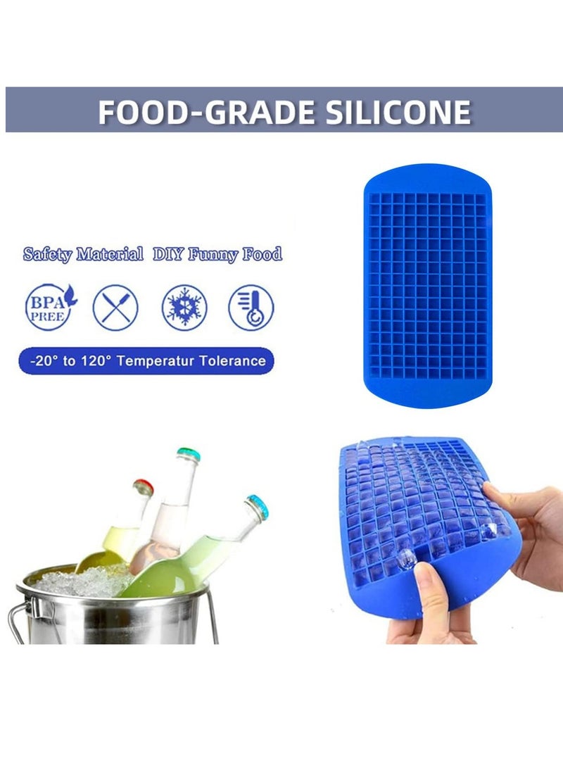ECVV Mini Ice Cube Trays with 160 Small Cubes, 3 8 1cm, Blue  - Image 2