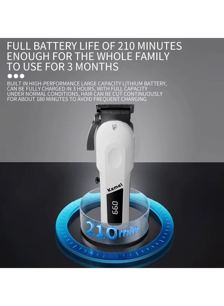 Kemei Professional Hair Clipper and Trimmer with Adjustable Blade Precision Stainless Steel KM-807 - Image 2