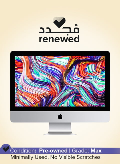 Renewed - All in One iMAC With 21.5-Inch 4k Display,Core i5/Dual Core/8th Gen/8GB RAM/256SSD/Dual Core/8th Gen/4GB Graphics Radeon Pro/MacOS English Silver