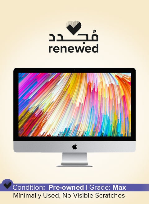 Renewed - All in One iMAC With 27-Inch 5K Display,Core i5/Dual Core/6th Gen/16GB RAM/256SSD/Radeon Pro 570 With 4GB of VRAM Graphics/MacOS English Silver