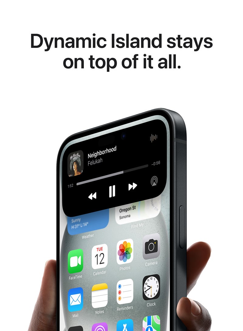 ابل  Renewed - iPhone 15 Physical Dual SIM 256GB Black 5G Without Facetime - Image 5