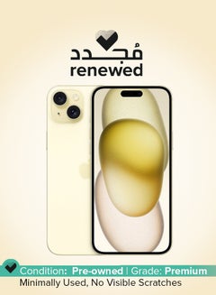 أبل Renewed - iPhone 15 Plus Physical Dual Sim 128GB Yellow 5G Without Facetime  - Image 1
