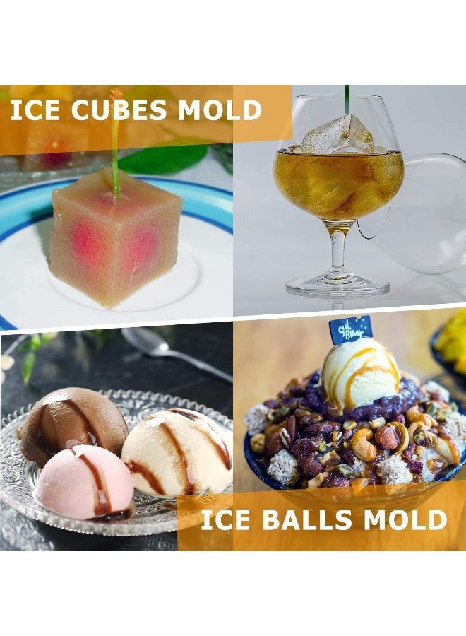 Large Size Ice Maker Hold Silicone Cube Tray And Ball (Set Of 2) Black