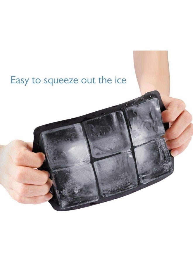 Large Size Ice Maker Hold Silicone Cube Tray And Ball (Set Of 2) Black