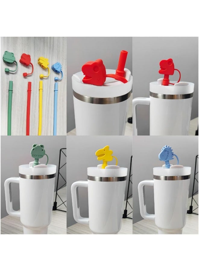ECVV ECVV 4Pcs Straw Cover Caps for Stanley, Cute Straw Lids Reusable Straw Topper Dust-Proof Straw Protector Covers for Stanley Tumbler Accessories Mixed05  - Image 4