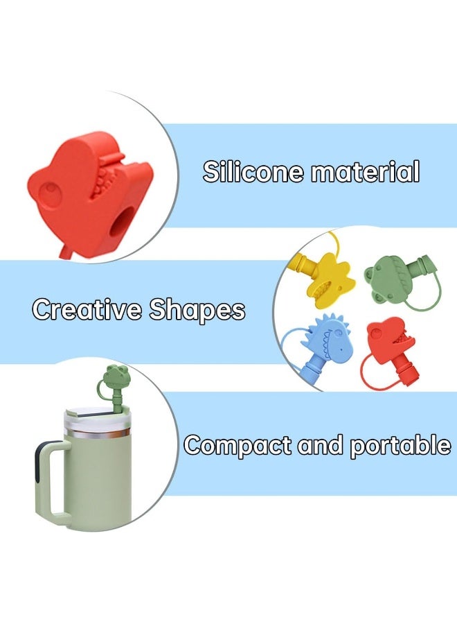 ECVV ECVV 4Pcs Straw Cover Caps for Stanley, Cute Straw Lids Reusable Straw Topper Dust-Proof Straw Protector Covers for Stanley Tumbler Accessories Mixed05  - Image 5
