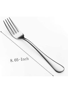 ECVV 6 Pieces Stainless Steel Dinner Forks, Find Top Heavy-Duty Forks Cutlery Set, 8 Inch Silver  - Image 2
