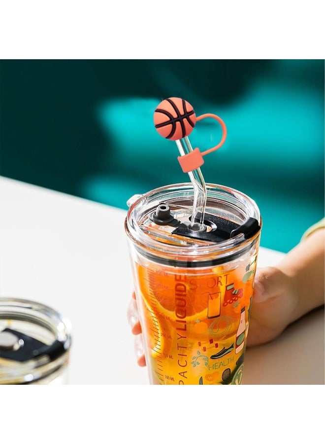 ECVV 10Pcs Straw Cover Cap for Stanley Cup Cute Silicone Straw Lids, Reusable Dust-Proof Straw Topper for Stanley Tumbler Accessories, 10mm Multicolor03  - Image 3