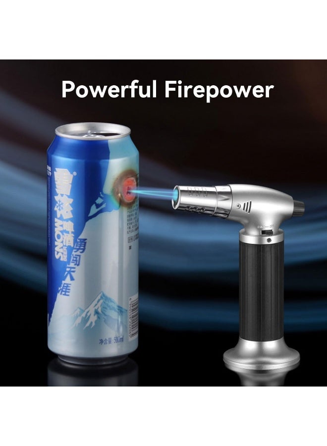 إي سي في في ECVV Portable Culinary Blow Torch Chef Cooking Torch Lighter Butane Refillable With Safety Lock For Cooking, Bbq, Baking, Brulee, Creme, DIY Soldering and More (Butane gas not included) Black  - Image 4