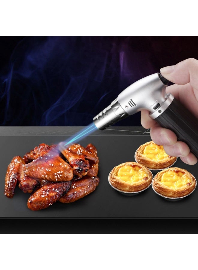 إي سي في في ECVV Portable Culinary Blow Torch Chef Cooking Torch Lighter Butane Refillable With Safety Lock For Cooking, Bbq, Baking, Brulee, Creme, DIY Soldering and More (Butane gas not included) Black  - Image 2