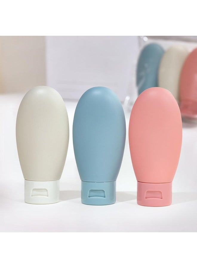 إي سي في في ECVV 3 Pack Portable Travel Bottles for Toiletries, Leakproof Refillable Liquid Containers for Shampoo, Body Lotion, Hair Conditioner, 60ml/2.02oz Multicolor  - Image 1