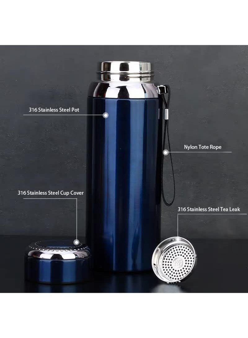 ECVV - ECVV 800ml Vacuum Insulated Bottle 316 Steel Sus Non Drip Cap with Filter Gym Water Bottle Insulated Bottle for Gym, Thermos Coffee Shaker Protein Sport Assorted Colour - Image 1