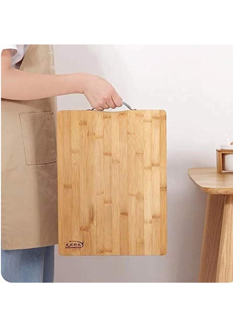 ECVV Extra Large Premium Bamboo Cutting Board, Wooden Chopping Board Kitchen Cutting Board With Juice Grooves, Natural Bamboo - Image 2