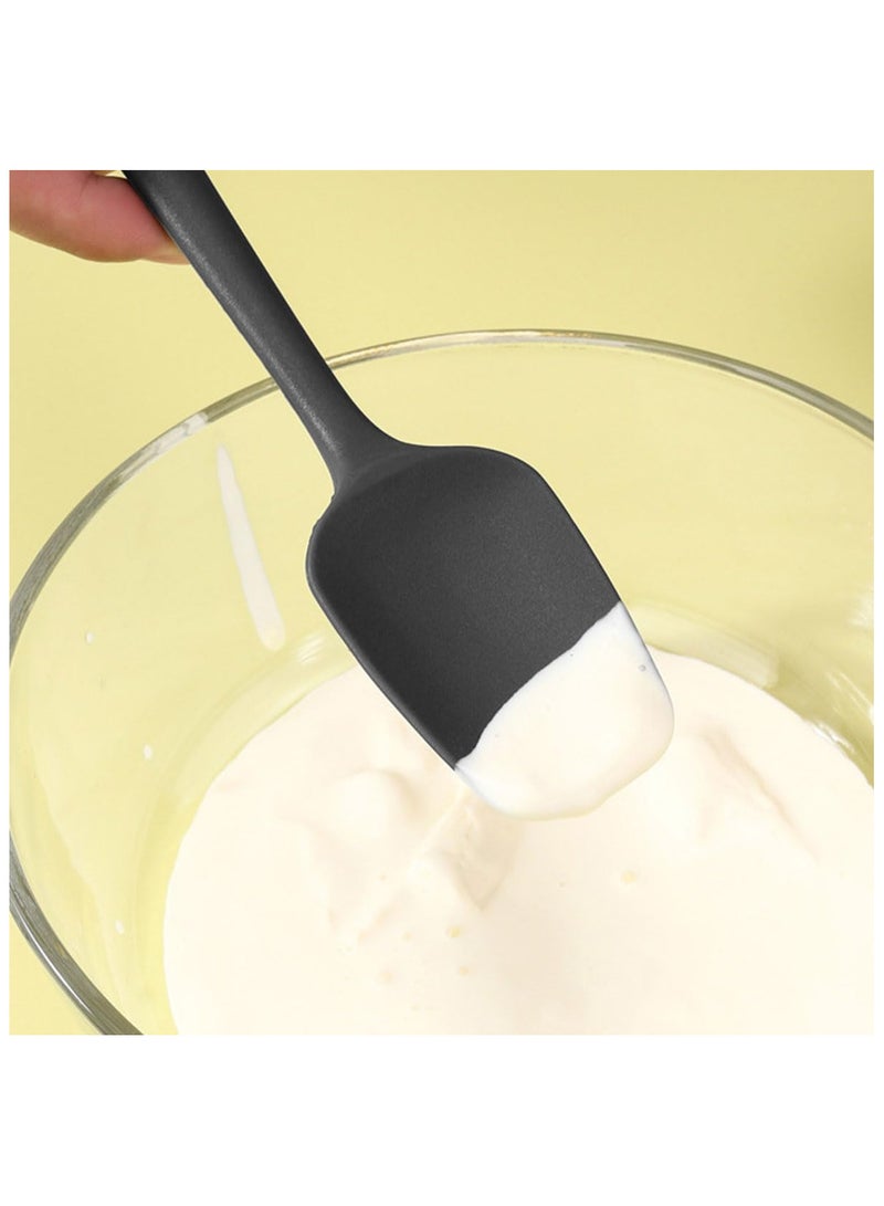 إي سي في في 6-Piece Silicone Spatula Set - Food Grade Kitchen Utensils Set with Heat Resistant BPA-Free Rubber Spatulas for Cooking, Baking, Mixing & Scraping(Black)  - Image 3