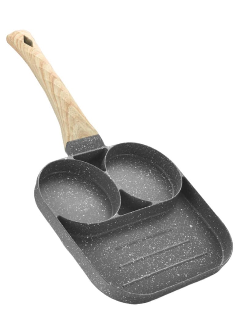 إي سي في في ECVV Egg Frying Pan, 3-in-1 Nonstick Pan Divided Breakfast Pans with Heat Resistant Handle | Egg Omelette Pan for Pancake Fried Egg Cooker for Gas Stove & Induction Cooker  - Image 1